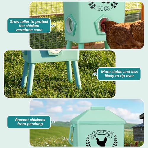 Tgeyd Automatic Chicken Feeder and Waterer Set(4.2Gal/21Lb) with Stand Legs, Sloped Roof Design, Gravity-Fed System for Poultry,Chicken Coop Accessories