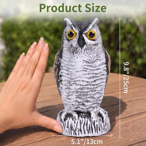 OFFO Fake Owl, Owl Statue for Garden and Yard Decoration, Weatherproof Plastic Outdoor Owl Decor for Porch Pool Patio Yard, 10-Inch Height, Round Ear Owl - color: Round Ear Owl Brown, size: 10 in