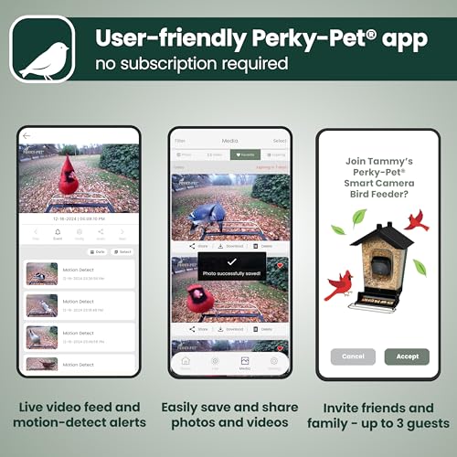 Perky-Pet SPCAM Perky-Pet Smart Bird Feeder with Camera - Squirrel-Resistant, 3.5 lb Capacity, Motion Activated 1080p HD, Wi Fi, SPCAM - Camera Feeder Gift Idea
