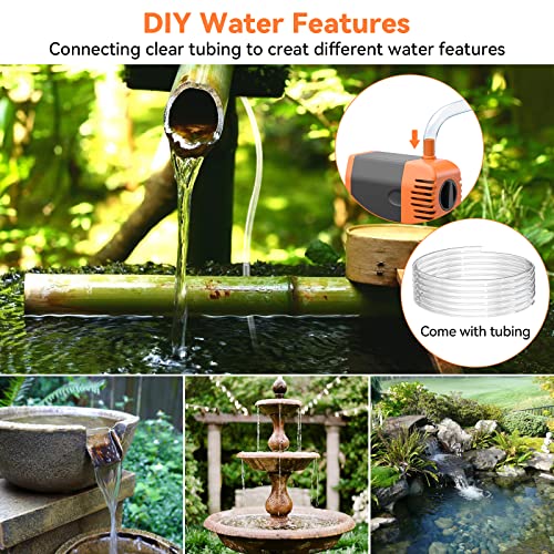 Solar Fountain Pump 35 Watt, 480GPH Solar Water Pond Pump with PVC Tubing 4 Spray Heads 16.5ft Cable Length for Garden Pond Fountain Waterfall Hydroponics Pool - size: 35W