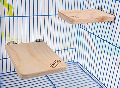 Litewoo Bird Wood Perch Platform Stand Shelf for Parrot Budgie Parakeet, M | Natural wood, smooth sanded surface for chew/stand, for small-medium birds/cockatiel/conure/cockatoo/cage, 7.09x5.12x0.59in
