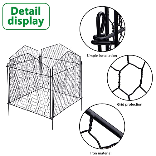 DECOHS 4 Packs Chicken Wire Cloche Plant Protectors from Animals Garden Plant Cage Protector - Wire Plant Protectors to Keep Animals Out