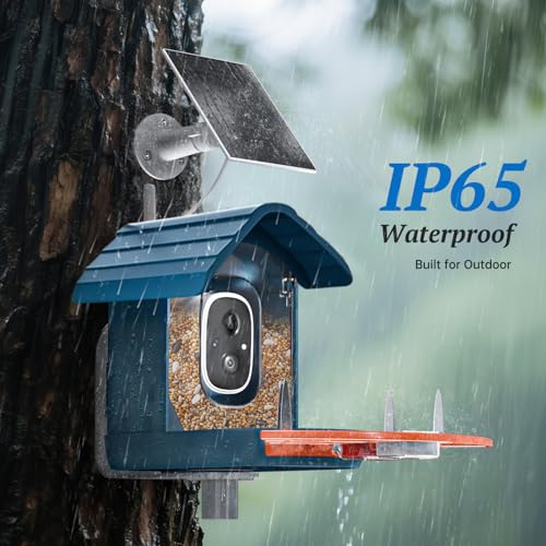 Smart Bird Feeder with Camera, 2K HD AI Identify Birds Species, Bird Watching Camera with Solar Panel, Gift for Mom Dad Birdlovers
