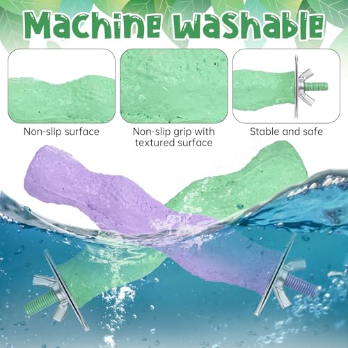 2pcs Resin Parrot Perch for Cage, Bird Beak Grinding Stone, Parakeet Nail Trimming Stick Platform Parrot Resin Beak Grinder Stone Perches Foot Claws Trimmer Chew Toy for Budgies Parakeets Cockatiels