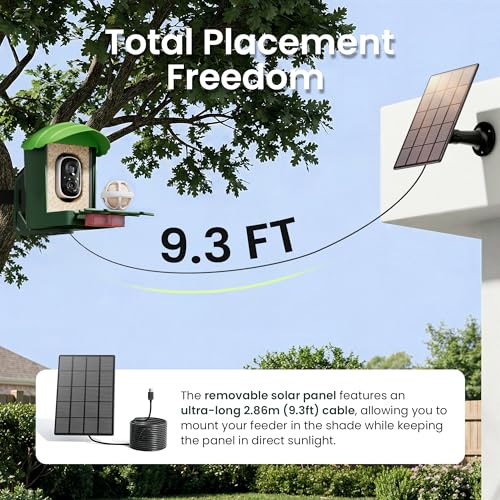 Smart Bird Feeder with Camera, 3K HD Live Stream, AI Species Identification, Solar Powered, Instant Motion Alerts, IP65 Weatherproof Outdoor Gifts for Bird Lovers, Green - color: Green-3K
