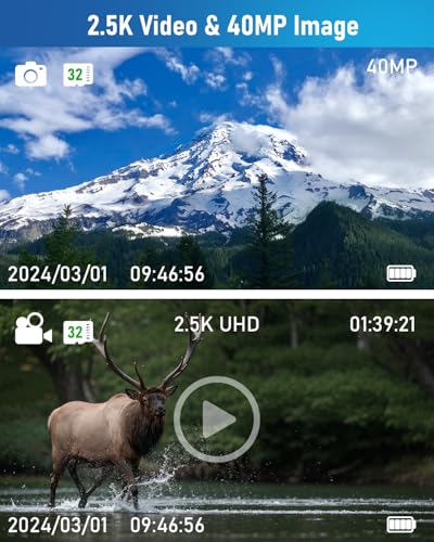 Digital Binoculars with Camera - 8X Digital Zoom, 2" LCD Display 40MP Camera 2.5K Videos Ideal for Concerts, Bird Watching, and Outdoor Adventures with 32GB SD Card - S555