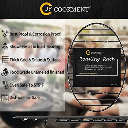 Roasting Rack with Integrated Feet, Cooling Drying Rack With Enameled Coating, PTFE Free, Great for Cooking, Roasting, Drying, Grilling, Dishwasher Safe (12.5"x8.5") - size: 12.5*8.5inch