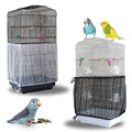 Daoeny 2Pcs Bird Cage Cover, Adjustable Soft Airy Nylon Mesh Parrot Net, Universal Feather Seed Catcher, Birdcage Cover Skirt Sheer Guard for Round Square Bird Cages (White +Black) - color: Black & White, size: 78.7 x 15.7 inch