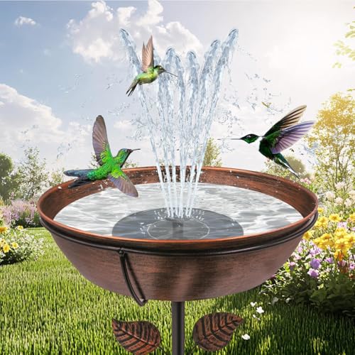 6.3" Solar Bird Bath Fountain Pump 7V 1.4W Floating Fountain | 5 Spray Nozzles, Removable Filter Box, Quick Sun-Powered Start, Cleaner Water Flow, Fits Bird Baths & Ponds - color: Black-1