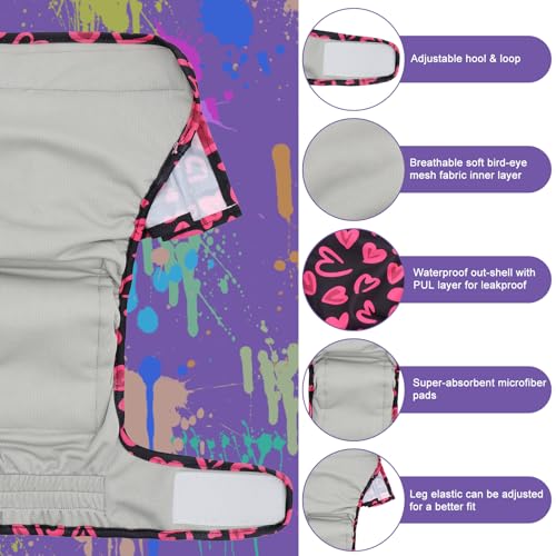 Female Dog Diapers Reusable No Tail Hole Period Panties Washable Diapers Female for Docked-Tail Frenchie French Bulldog Boston Terrier Without Tail (2 Pack Regular+2 Pack Skirts) U-WWDQB02XS - size: XS(Waistline:NB-10")