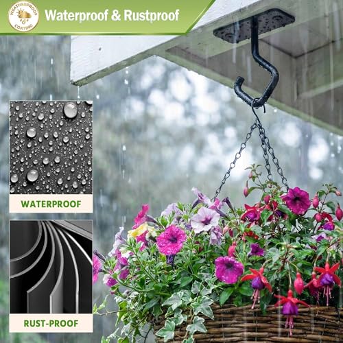 2.5" Ceiling Hooks for Hanging Plants - Heavy Duty Metal Hooks 2-Pack | Rust-resistant Black Wall Mount Hangers with Screws, Perfect for Heavy Bird Feeders, Lanterns, Wind Chimes, Indoor & Outdoor - size: 3C-2.5"4PCs