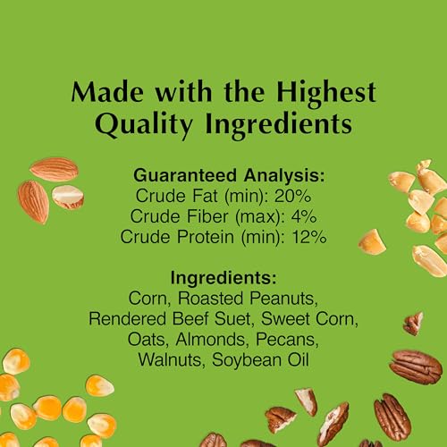 C&S Woodpecker Delight No Melt Suet Dough, Suet Cakes for Wild Birds Including Woodpeckers, Flickers and More, 11.75 Ounces, Pack of 8 - size: 1.47 Ounce (Pack of 8), style: Woodpecker, 8 Pack