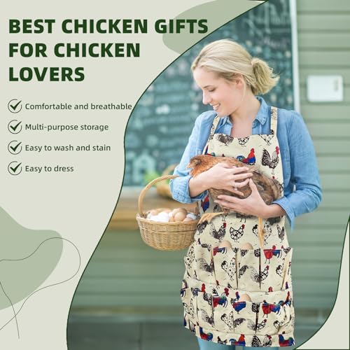 1 pack Egg Apron, Egg Collecting Apron for Chicken Duck Goose Eggs, with 13 Pockets Chicken Egg Apron for Women&Men