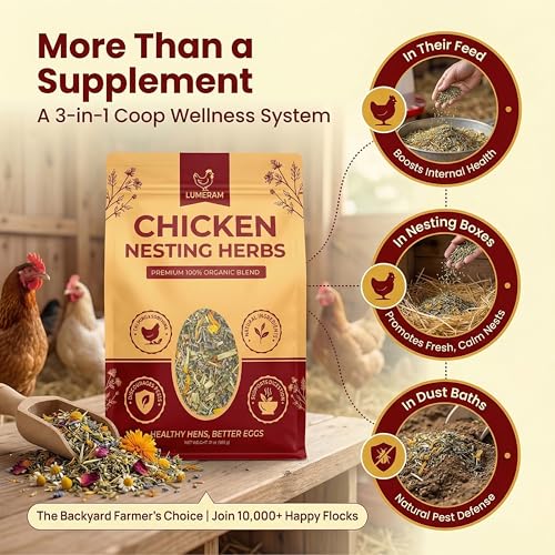 21oz Premium Chicken Nesting Herbs — 100% Organic Nesting Chicken Herbs for Laying Hens — Coop Bedding Freshener for Better Egg Production & Quality — Fresh Coop Smell — For Chickens & Poultry