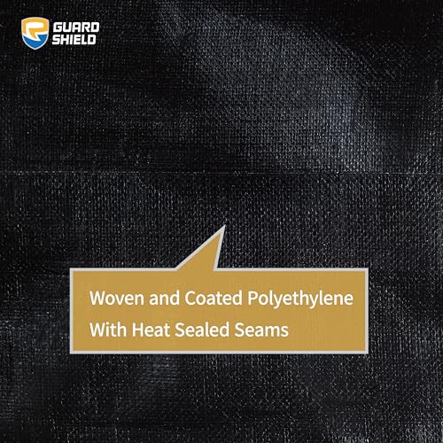 GUARD SHIELD Extreme Heavy Duty Black Poly Tarp 18x24 Feet Cover Waterproof Tarps 20mil Thick UV and Tear Resistant Tarpaulin - color: Black, size: 18x24