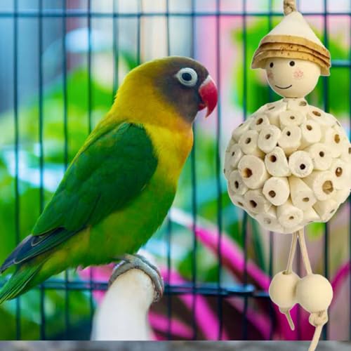 Bird Parrot Foraging Shredder Hanging Toys Sola Ball, Parrot Chew Shred Toy | Cage Accessories for Sharpening Claws and Beaks for Small Birds, Cockatiel, Conure, Parakeets, Love Birds, Budgie