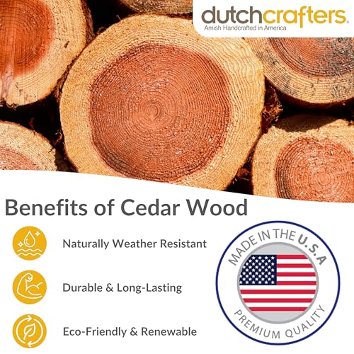DutchCrafters Cedar Wood Large Open Ground Platform Bird Feeder Tray, Wooden Bird Seed Feeder for Outdoor Wild Birds, Animals for Outside, Garden, Yard