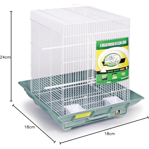 HomeStock Mountain Majesty Clean Life Bird Cage with Spacious Interior, Durable Build, Easy-to-Clean Features, and Secure Design for Birds' Comfort Green - color: Green