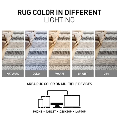 Rugshop Marbella Indoor/Outdoor Boho Patio Deck Oval Rug Gray 5' x 7' | Oval, Size 5' x 7', Porch, Balcony, Backyard, Garden, Poolside, Sunroom, Outdoor Living, Weatherproof, All Weather - color: Grey, size: 5' x 7' (Oval)