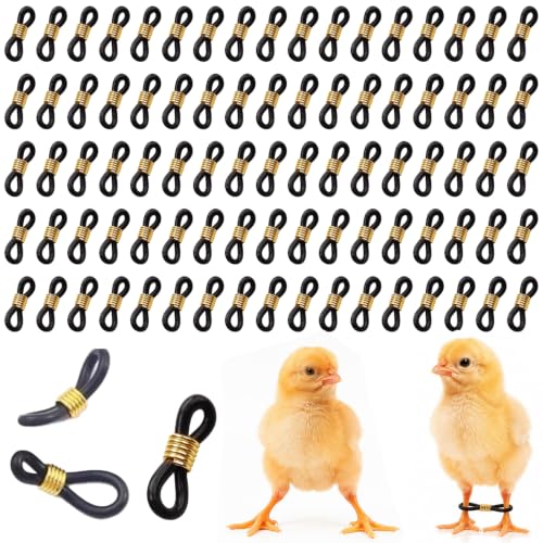 100 Pcs Baby Chicken Splay Leg Bands, Adjustable Poultry Leg Hobble Brace | Sofr Silicon Splay and Spraddle Leg Fix, for Newborn Chick, Quail, Duck, Bird