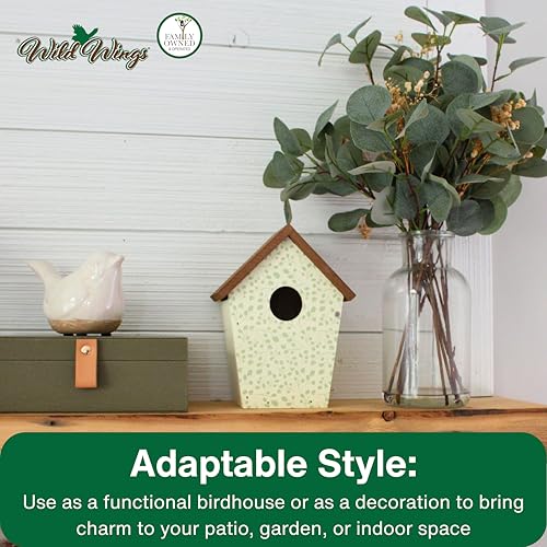 Wild Wings Decorative Bluebird House Spring Ivy, White - style: Spring Ivy