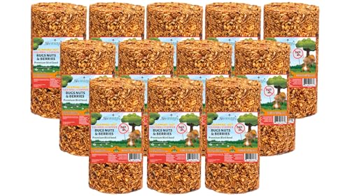 JCs Wildlife Squirrel Stopper Bugs Nuts & Berries Small Cylinder 1.5lbs (12-Pack) - size: 1 Count (Pack of 12)