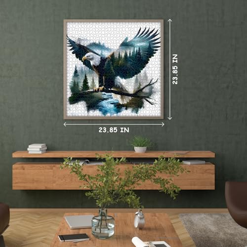 Bald Eagle Puzzles for Adults 1000 Pieces, Fantasy Landscape Animal Bird Puzzle, Nature Forest Plant Scenic Impossible Jigsaw Puzzle - style: Bald Eagle Puzzles
