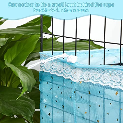 Shappy Large Bird Cage Cover, Bird Cage Seed Catcher, Adjustable Star Pattern Nylon Mesh Net for Parrot Parakeet Macaw Pet Supplies(Blue) - color: Blue