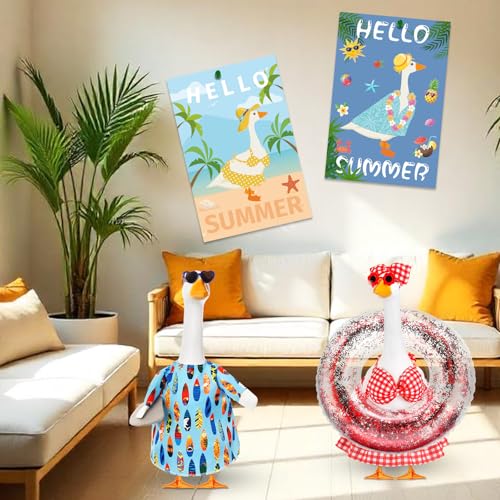 Bikini Porch Goose Outfits with Sunglasses and Swimming Tube for 23" Summer Goose Costume Garden Patio Statue Decor(Bikini) - style: Bikini