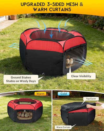 Magicfly Brooder Box for Chicks Starter Kit with 15 x 11 Inch Heating Plate | Chicken Brooder Tent with Chicken Perch, Feeder & Waterer, Holds Up to 15 Chicks, Duck, Quail - color: Complete Starter Kit(Heating Plate Included)