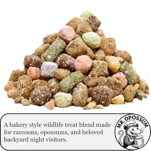 Porch Party Mix™ Raccoon and Opossum Food Wildlife Treat Blend for Backyard Feeding with Marshmallows Beef Chicken Lamb Ocean Fish and Peanut Butter Puffs (9 lb Pail) - size: 9 Pound (Pack of 1)