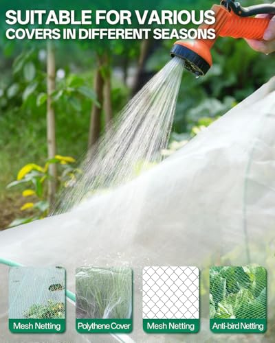 25 PCS Rust-Free Garden Hoops for Raised Beds With Garden Netting Clips | PVC-Coated Greenhouse Hoops, Garden Tunnel Hoops Kit, Plant Support for Row Cover, Netting, Shade Netting, Frost Protection - size: 25PCS
