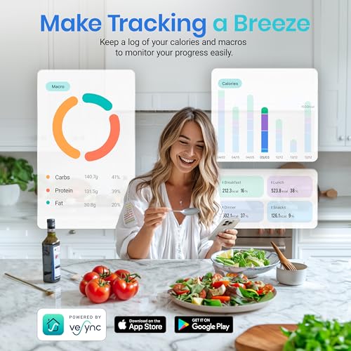 Etekcity Food Nutrition Scale, Digital Grams and Ounces, Large | Kitchen scale with tare, ideal for baking, weight loss, keto, meal prep, liquids and jewelry, 304 Stainless Steel - color: Silver
