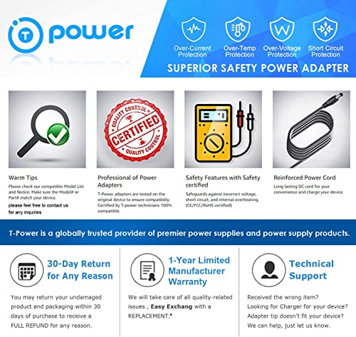 T POWER 6V Ac Dc Adapter for E-flite EFlite EFLC1005 -Blade 120SR, EFLC1004, EFLC1006, EFLC1000 & Magicfy Flexzion Egg Candler Tester Charger Compatible Switching Power Supply Cord