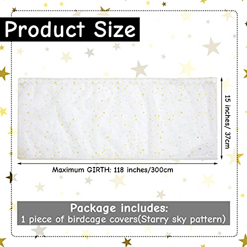 Shappy Large Bird Cage Cover, Bird Cage Seed Catcher, Adjustable Star Pattern Nylon Mesh Net for Parrot Parakeet Macaw Pet Supplies(White) - color: White