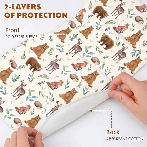 SmoothNovelty 5 Pack Woodland Animal Baby Burp Cloths Soft Absorbent Burping Rags for Newborns 19"x9" Spit up Cloths for Boy Girl Newborn Baby Shower Registry Gifts Set Nursery Decor - style: Woodland Animal
