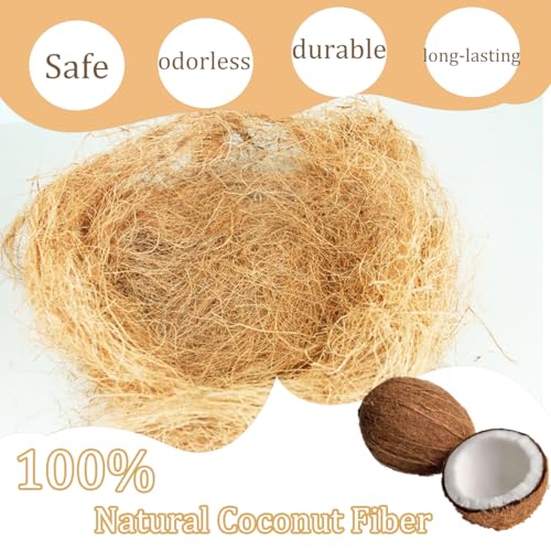 Long Coconut Husk Fiber Mulch Silk for Orchids Clean Coconut Shell Moss Covering 0.22 Pounds - size: 100 grams/0.22 pounds