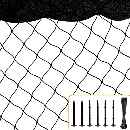 BSTPCOO Bird Netting 25'x100' with 2.4" Square Mesh Chicken Coop Nettings | Poultry Netting Over Chicken Run, Heavy Duty Nylon Nettings, Hawk Net for Chicken Run, Deer Fence Garden Fruit Tree Net - size: 25'×100'-2.4''