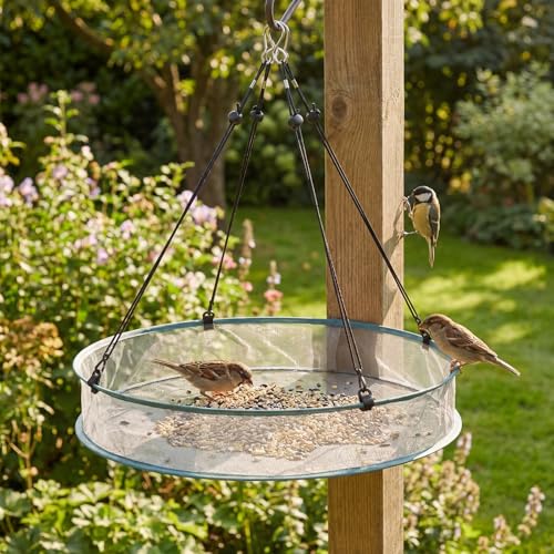 FoldTier 1 Pieces Universal Wild Bird Seed Catcher Hanging Hoop Platform Bird Seed Catcher Tray for Hummingbird Feeders Bee Feeder Outdoor Garden Accessories (30 Inch) - size: 30 Inch