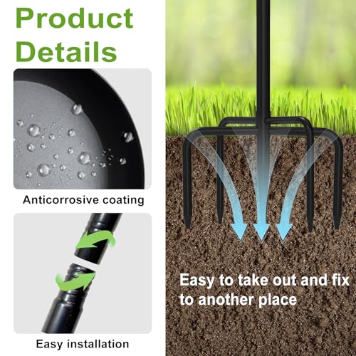 38In Freestanding Bird Bath for Outside, Detachable Birdbaths with Metal Stake, Bird Bath Feeder Bowl for Outdoors Garden Patio Yard Lawn,Sturdy Upgraded 5 Pronged Base (Black) - color: Black