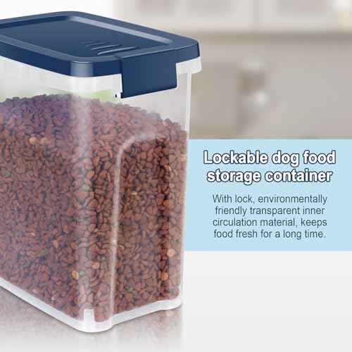 5-7Lbs Dog Cat Storage Container with Airtight Lids, With Locking Lids Plastic Bin PBA-Free for Pet food, Rice, Rice, Oatmeal, Bird Seeds, Flour, Dried Fruits, Easy to Carry and Clean-Cool Blue - color: Cool Blue (5L-1Pack)