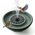 Solar Bird Bath with Fountain,12.4" Dark Green Birdbath for Outdoors,Tool-Free 10s Assembly,6 Spray Nozzles,Lightweight Plastic Water Feature for Garden Decor,Patio Gitf,Hummingbirds