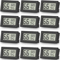 Vaikby 12-Pack Mini Digital Thermometer Hygrometer, Indoor Humidity Monitor, Temperature Humidity Gauge Meter with Fahrenheit (℉) for Bedroom, Greenhouse, Garden, Cellar, Closet, Fridge