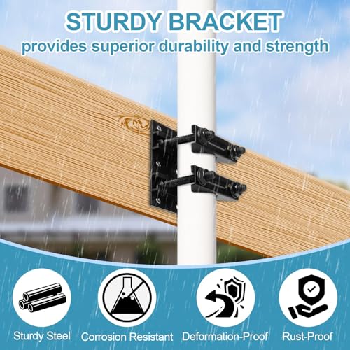 Post Tubes Mounting Bracket, 1-Pack Adjustable Solar Mounting Bracket Fence Hook Compatible with Round, Square, T-Posts, Irregularly Shaped Pipes (Max. 1-3/4" Width)