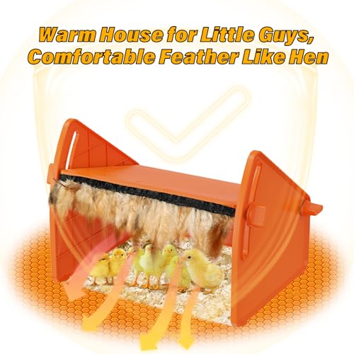 Chick Brooder Heater Plate for Baby Chicks, Ducklings & Poultry | 3-Level Adjustable Temperature Heating Plate, 8.67 x 10.63 Inches, Orange Poultry Brooder Warmer - color: Orange, size: 8.7"L x 9.8"W x 13.0"H