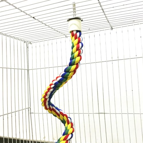 30‘’× 0.78’‘ Bird Rope Perch, Bird cage Accessories | Rope perches for Conures,Parrots,Cockatiel,Lovebird,Budgerigar,Parakeet perches Birds Standing