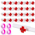 24 Pack Horizontal Chicken Water Nipples with 1/2'' PVC Tee Fittings Automatic Chicken Water Feeder Easy Install Chickens Nipples Waterer Horizontal Side Mount Poultry Nipple Waterer
