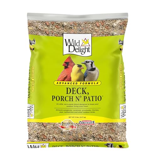 Wild Delight Deck, Porch N' Patio No Waste Bird Food, 5 lb, (374050) - size: 5 Pound (Pack of 1), style: Porch N' Patio 5lb