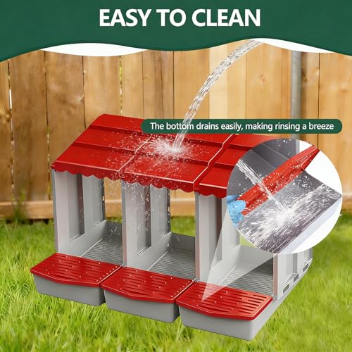Chicken Nesting Box (Three) Efficiently collects and Protects Eggs Simple Installation Durable and Sturdy Easy to Clean Weatherproof Against rain and Snow - size: Three