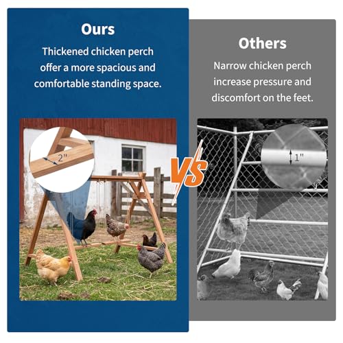 Garvee Chicken Roosting Bars for Coop Accessories, Chicken Perches with Swing for 6-8 Chickens, Wooden Chickens Perch for Pet's Healthy & Happy, Easy to Assemble & Clean